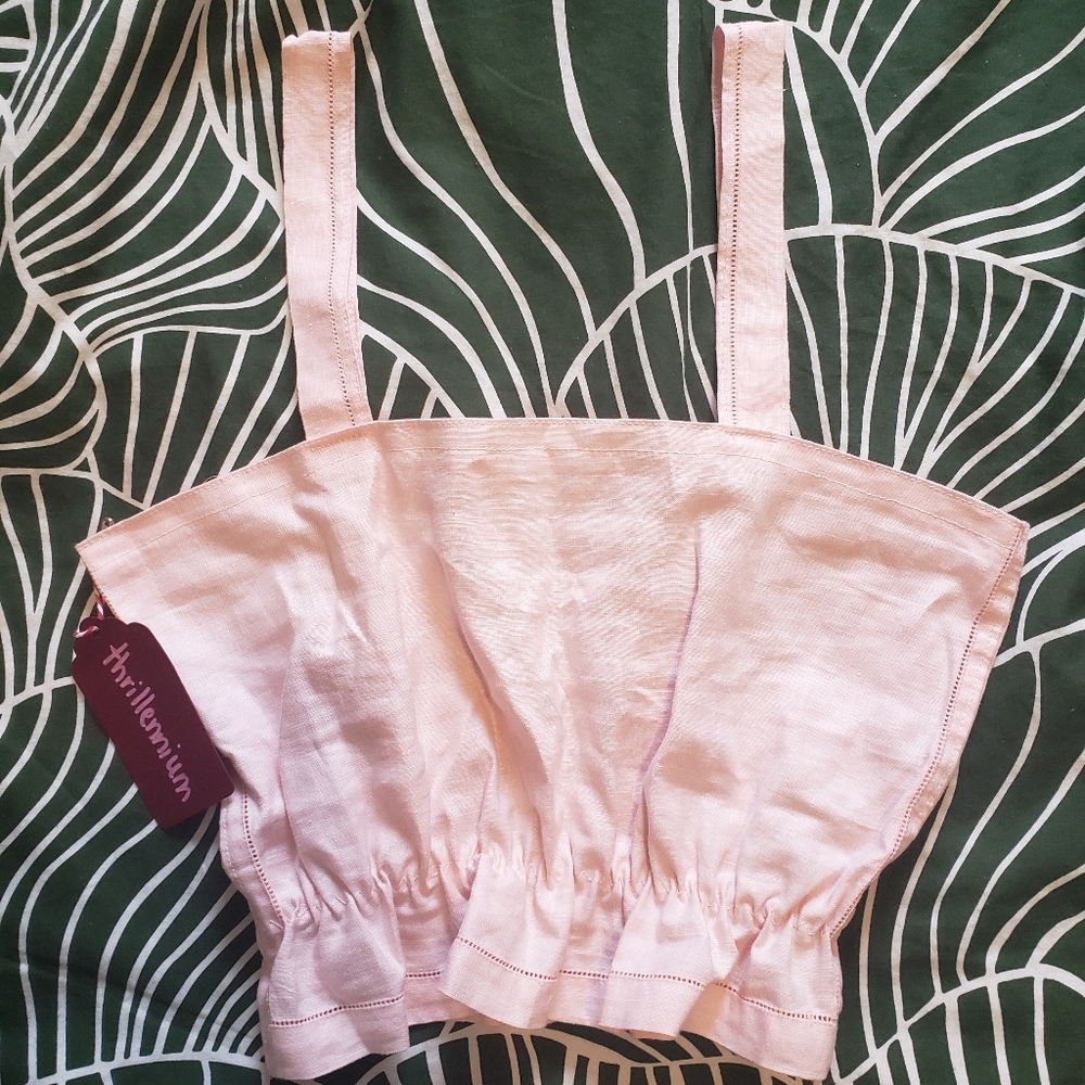 Pink linen camisole